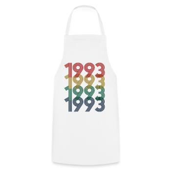 Cool Retro 1993, 30 ans, cadeau de 30e anniversaire - Tablier de cuisine - blanc - Devant - AI Model Male 185 dark (185cm)