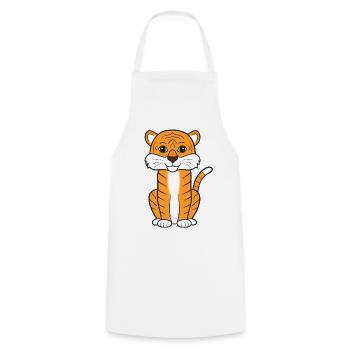 Tiger - Cooking Apron - white - Front - AI Model Male 185 dark (185cm)