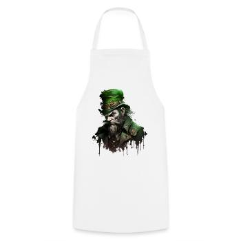 Leprechaun mort-vivant avec chapeau - Tablier de cuisine - blanc - Devant - AI Model Male 185 dark (185cm)