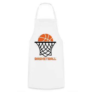 Basketball Basketballer - Kochschürze - Weiß - Vorne - AI Model Male 185 dark (185cm)