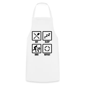 BMX Schedule - Cooking Apron - white - Front - AI Model Male 185 dark (185cm)