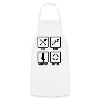 Windsurfer Routine - Cooking Apron - white - Front - AI Model Male 185 dark (185cm)