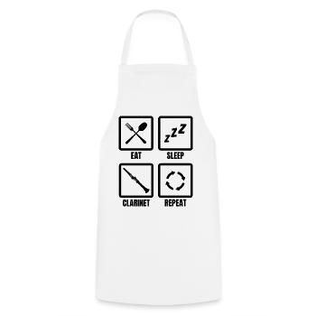 Horaire des clarinettistes - Tablier de cuisine - blanc - Devant - AI Model Male 185 dark (185cm)