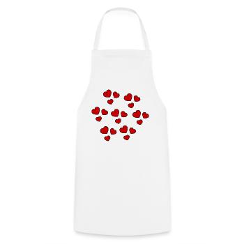 SAINT VALENTINE. bachelorette party. I LOVE YOU. I LOVE YOU. LOVE - Cooking Apron - white - Front - AI Model Male 185 dark (185cm)
