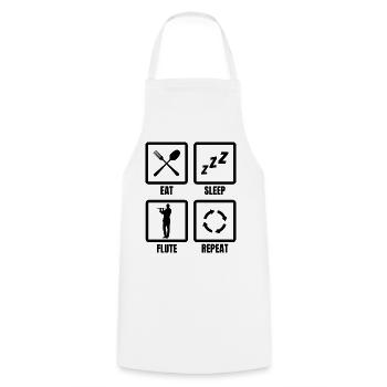 Flute Player Routine - Cooking Apron - white - Front - AI Model Male 185 dark (185cm)
