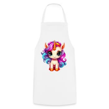 Bébé licorne - Tablier de cuisine - blanc - Devant - AI Model Male 185 dark (185cm)