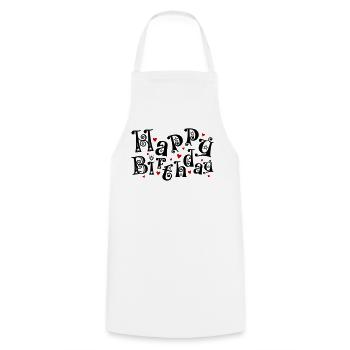 Birthday, Happy Birthday, Congratulations, Wishes - Cooking Apron - white - Front - AI Model Male 185 dark (185cm)