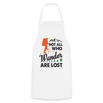 Not All Who Wander Are Lost - Hiking T-shirt - Cooking Apron - white - Front - AI Model Male 185 dark (185cm)