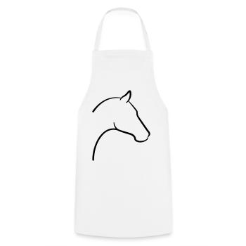 Pferd Kopf Symbol Umriss - Kochschürze - Weiß - Vorne - AI Model Male 185 dark (185cm)