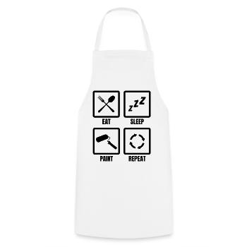 Painter Motivation - Cooking Apron - white - Front - AI Model Male 185 dark (185cm)