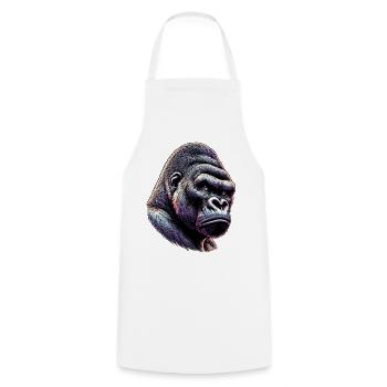 Gorille - Tablier de cuisine - blanc - Devant - AI Model Male 185 dark (185cm)