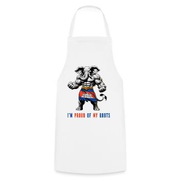 Je suis fier de mes itinéraires au Cambodge - Tablier de cuisine - blanc - Devant - AI Model Male 185 dark (185cm)