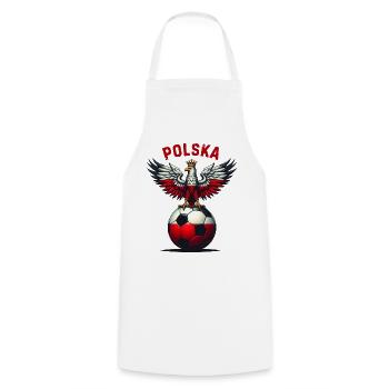 Polish football - Cooking Apron - white - Front - AI Model Male 185 dark (185cm)