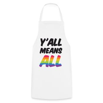 LGBT Pride Month - Y'all Means All - Cooking Apron - white - Front - AI Model Male 185 dark (185cm)