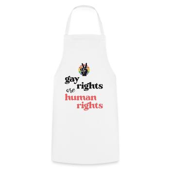 LGBT Pride Month - Gay Rights Are Human Rights - Cooking Apron - white - Front - AI Model Male 185 dark (185cm)