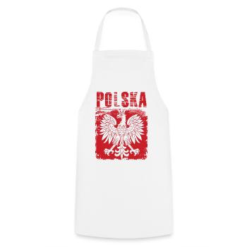 Pologne - Tablier de cuisine - blanc - Devant - AI Model Male 185 dark (185cm)