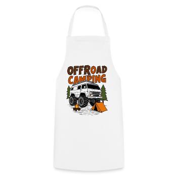 Off-road camping - Cooking Apron - white - Front - AI Model Male 185 dark (185cm)