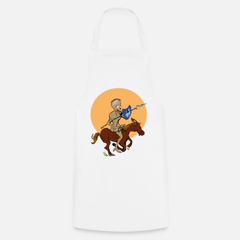 Ritter auf Pferd - Kochschürze - Weiß