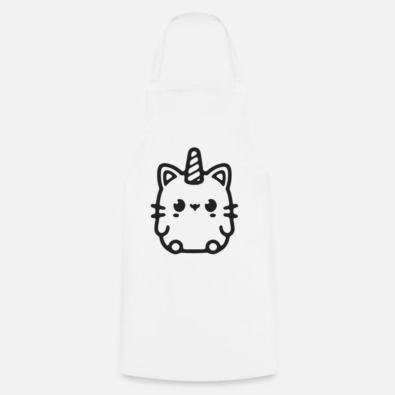 Dessin au trait de la petite licorne - Tablier de cuisine - blanc