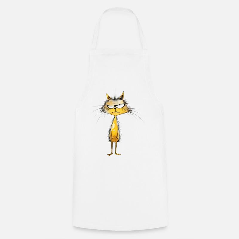 Crumpy Cat - Kochschürze - Weiß