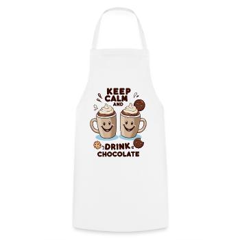 Funny Chocolate Mugs - Cooking Apron - white - Front - AI Model Male 185 dark (185cm)