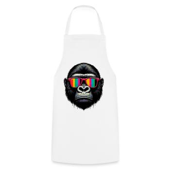 Gorilla - Cooking Apron - white - Front - AI Model Male 185 dark (185cm)