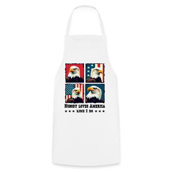 Bald eagle - Cooking Apron - white - Front - AI Model Male 185 dark (185cm)