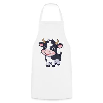 Cute Cartoon Cow - Adorable and Whimsical Design" - Cooking Apron - white - Front - AI Model Male 185 dark (185cm)