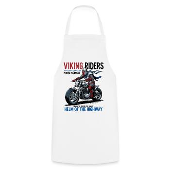 Wikinger Biker - Kochschürze - Weiß - Vorne - AI Model Male 185 dark (185cm)