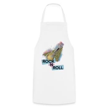 Retro Electric Guitar with Glitter Highlights - Cooking Apron - white - Front - AI Model Male 185 dark (185cm)
