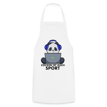 Nerd Shirt - Gamer Panda zocken ist auch Sport - Kochschürze - Weiß - Vorne - AI Model Male 185 dark (185cm)