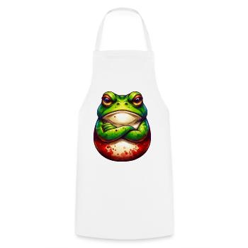 Frog - Crossed Arms - Nope - Bad Mood - Cooking Apron - white - Front - AI Model Male 185 dark (185cm)