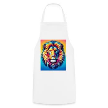 lion - Cooking Apron - white - Front - AI Model Male 185 dark (185cm)