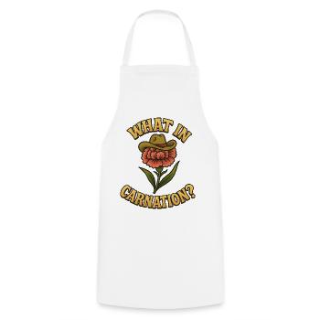 What in carnation - Cooking Apron - white - Front - AI Model Male 185 dark (185cm)