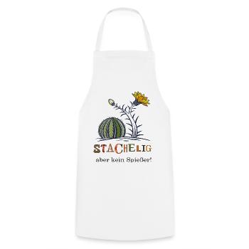 Cactus with flower - Cooking Apron - white - Front - AI Model Male 185 dark (185cm)
