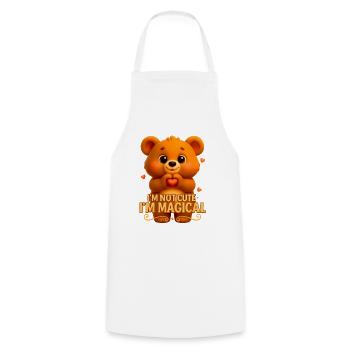 Heart Bear - Pas mignon, je suis magique - Tablier de cuisine - blanc - Devant - AI Model Male 185 dark (185cm)