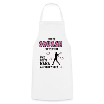 Squash Spielerin Mama Squasherin Mutter Frau - Kochschürze - Weiß - Vorne - AI Model Male 185 dark (185cm)