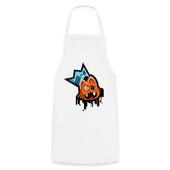 Chat sauvage - Tablier de cuisine - blanc - Devant - AI Model Male 185 dark (185cm)