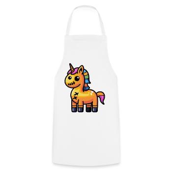 Licorne Halloween Zombie - Tablier de cuisine - blanc - Devant - AI Model Male 185 dark (185cm)
