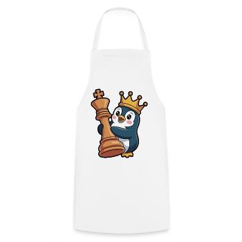 Kreativa pingouin pièce d’échecs roi échiquier - Tablier de cuisine - blanc - Devant - AI Model Male 185 dark (185cm)