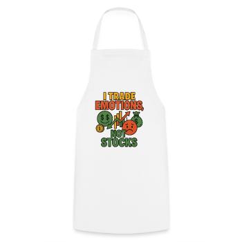 Je négocie des émotions pas des actions, drôle d’investissement - Tablier de cuisine - blanc - Devant - AI Model Male 185 dark (185cm)