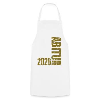 Abitur 2026 - Kochschürze - Weiß - Vorne - AI Model Male 185 dark (185cm)