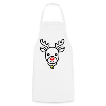 Renne mignon | Rudolph pour Noël - Tablier de cuisine - blanc - Devant - AI Model Male 185 dark (185cm)