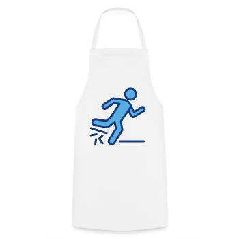 Silhouette dynamique bleue de coureur - Tablier de cuisine - blanc - Devant - AI Model Male 185 dark (185cm)