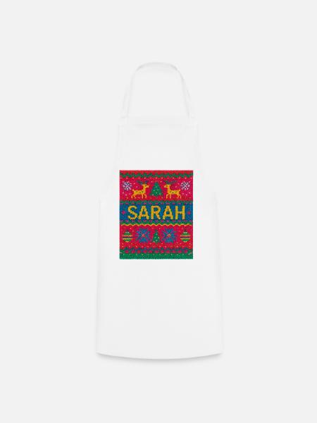 Sarah Weihnachts-Strick-Fußabtreter - Kochschürze - Weiß