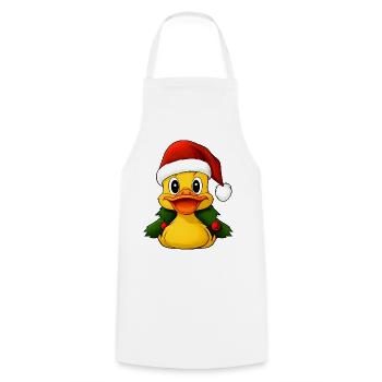 Entchen Weihnachten - Kochschürze - Weiß - Vorne - AI Model Male 185 dark (185cm)