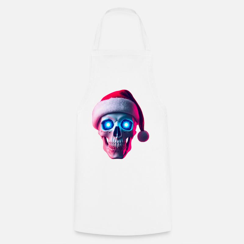 Crâne néon Santa - Tablier de cuisine - blanc