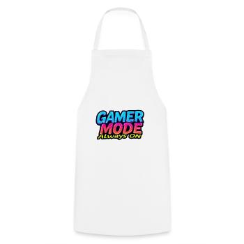 Gamer-Modus immer an - Kochschürze - Weiß - Vorne - AI Model Male 185 dark (185cm)