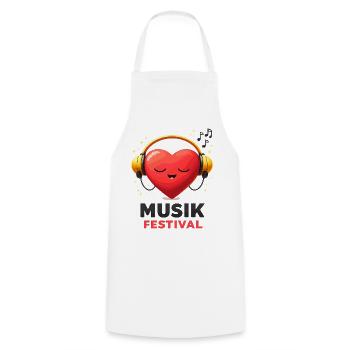 Herzbeat Festival with headphones - Cooking Apron - white - Front - AI Model Male 185 dark (185cm)