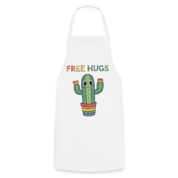Cactus Rainbow Cuddles - Kochschürze - Weiß - Vorne - AI Model Male 185 dark (185cm)